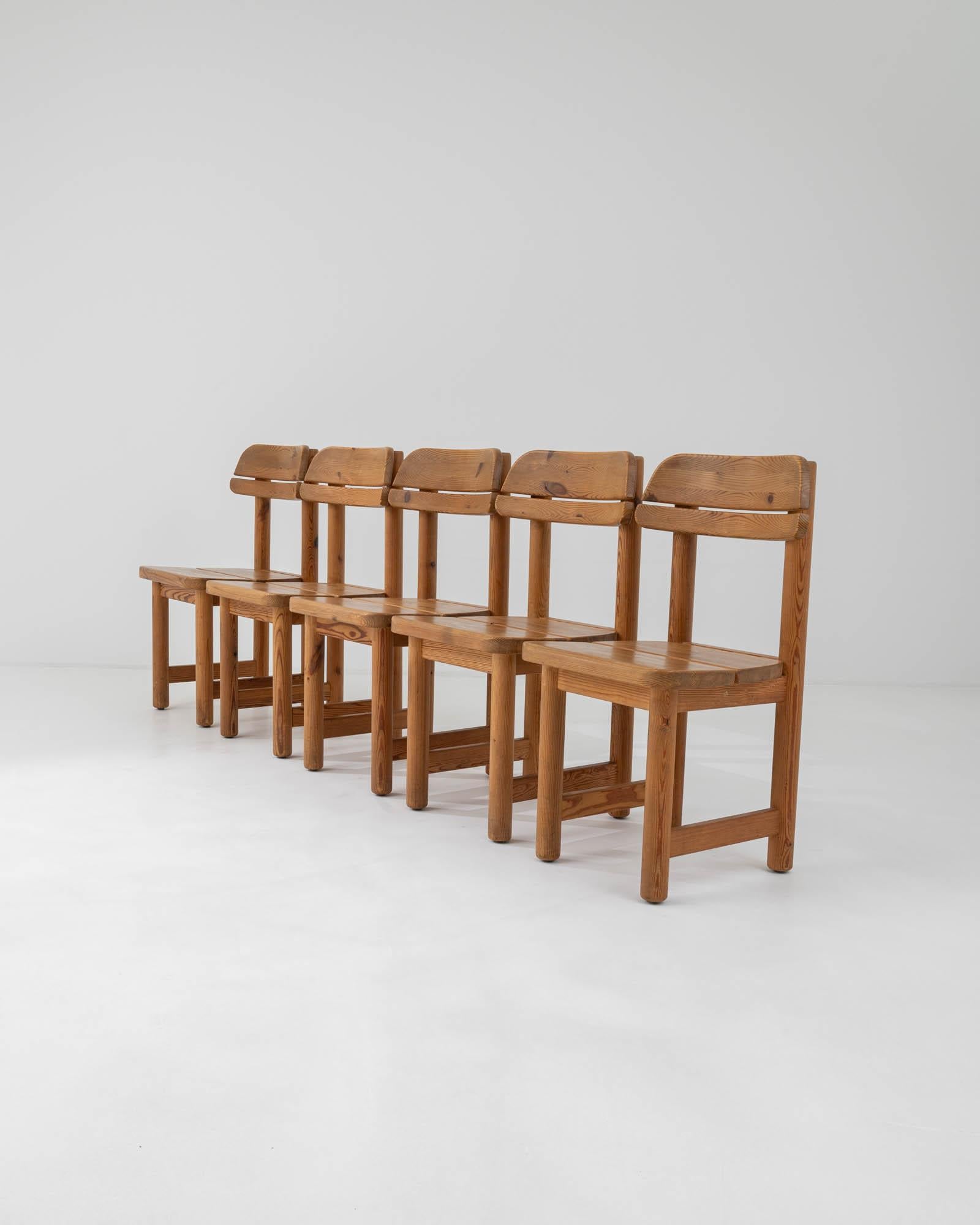 Twentieth Century Danish Wooden Dining Chairs, Set of Five For Sale 5