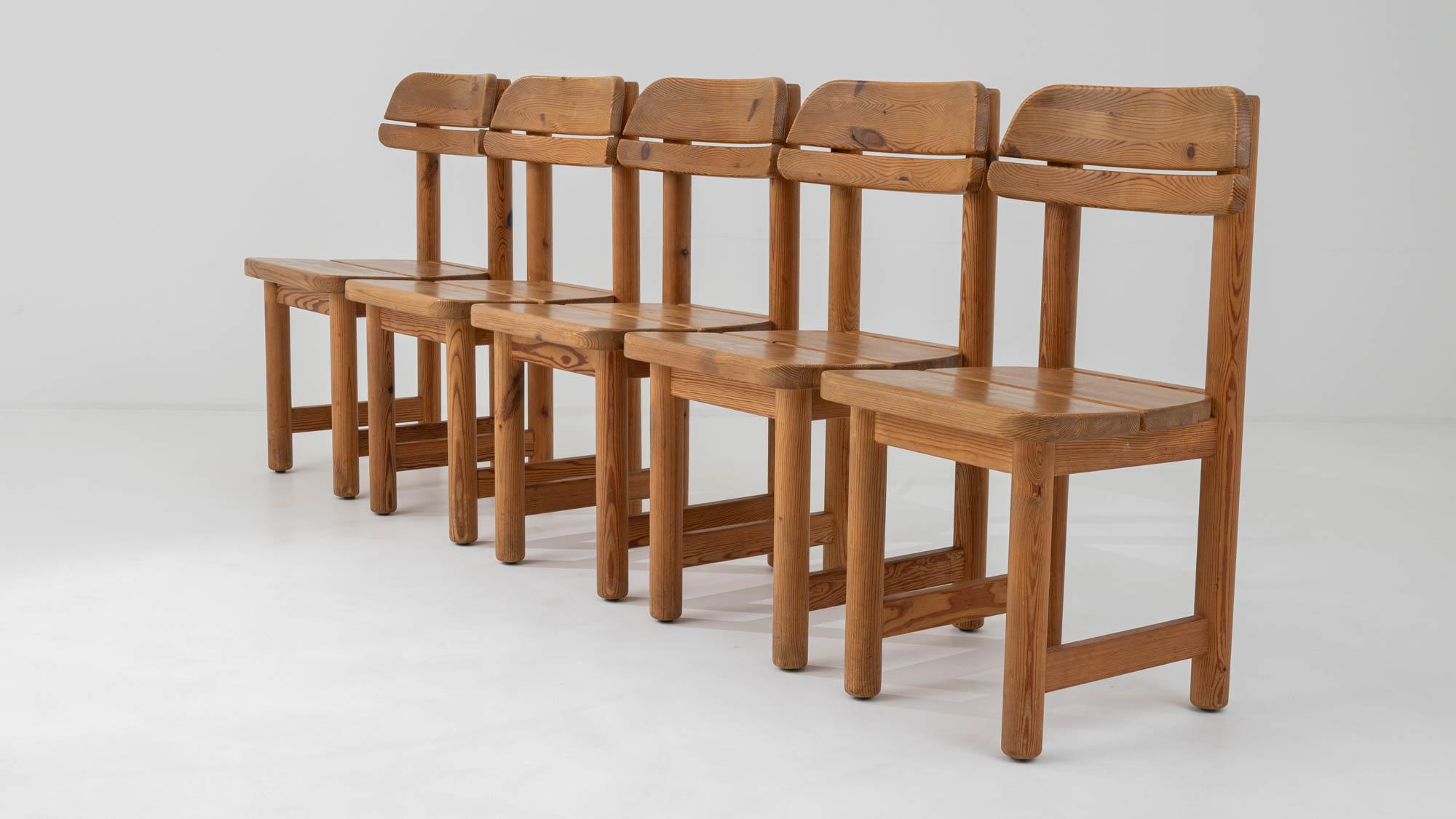 Twentieth Century Danish Wooden Dining Chairs, Set of Five For Sale 7