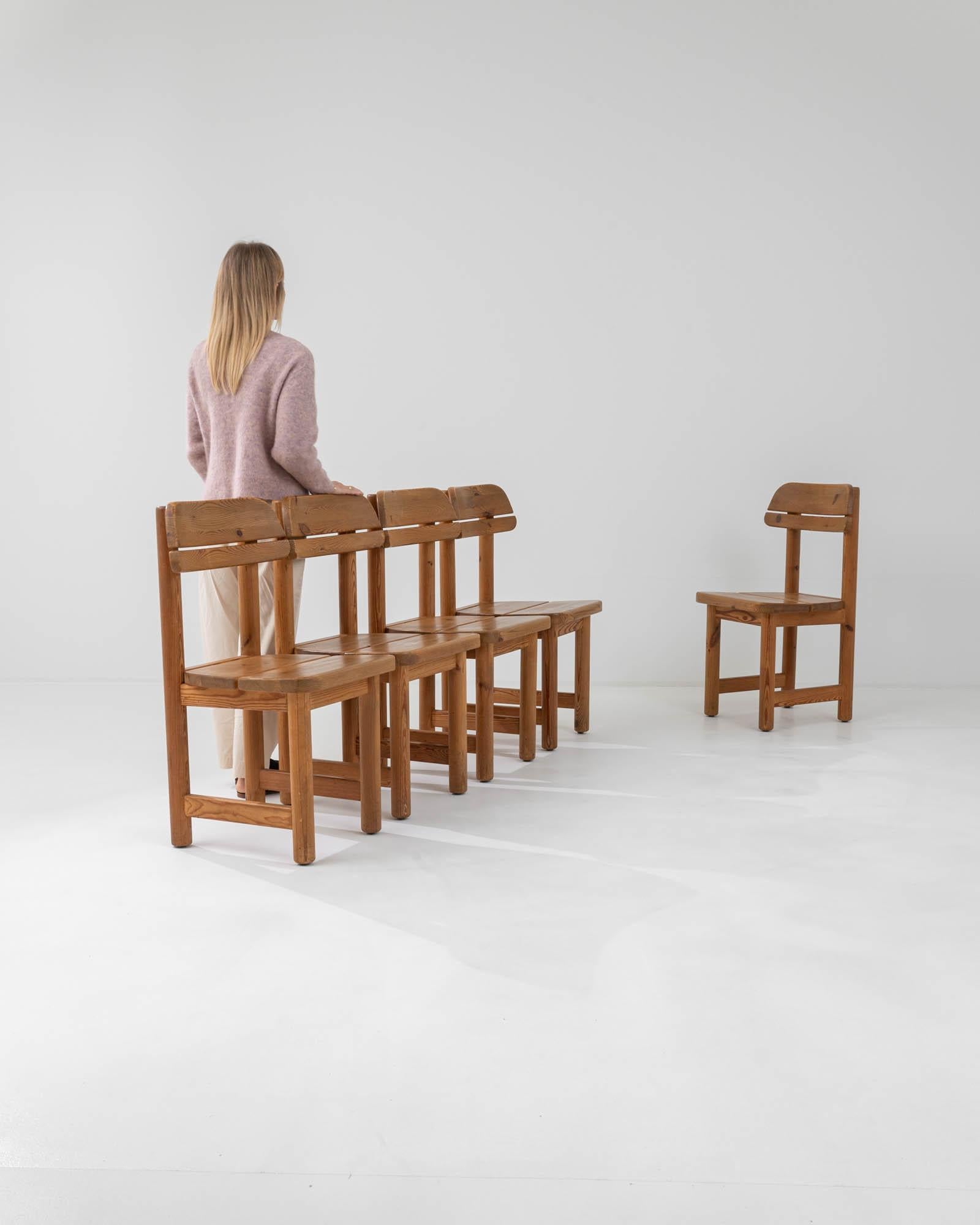 Scandinavian Modern Twentieth Century Danish Wooden Dining Chairs, Set of Five For Sale