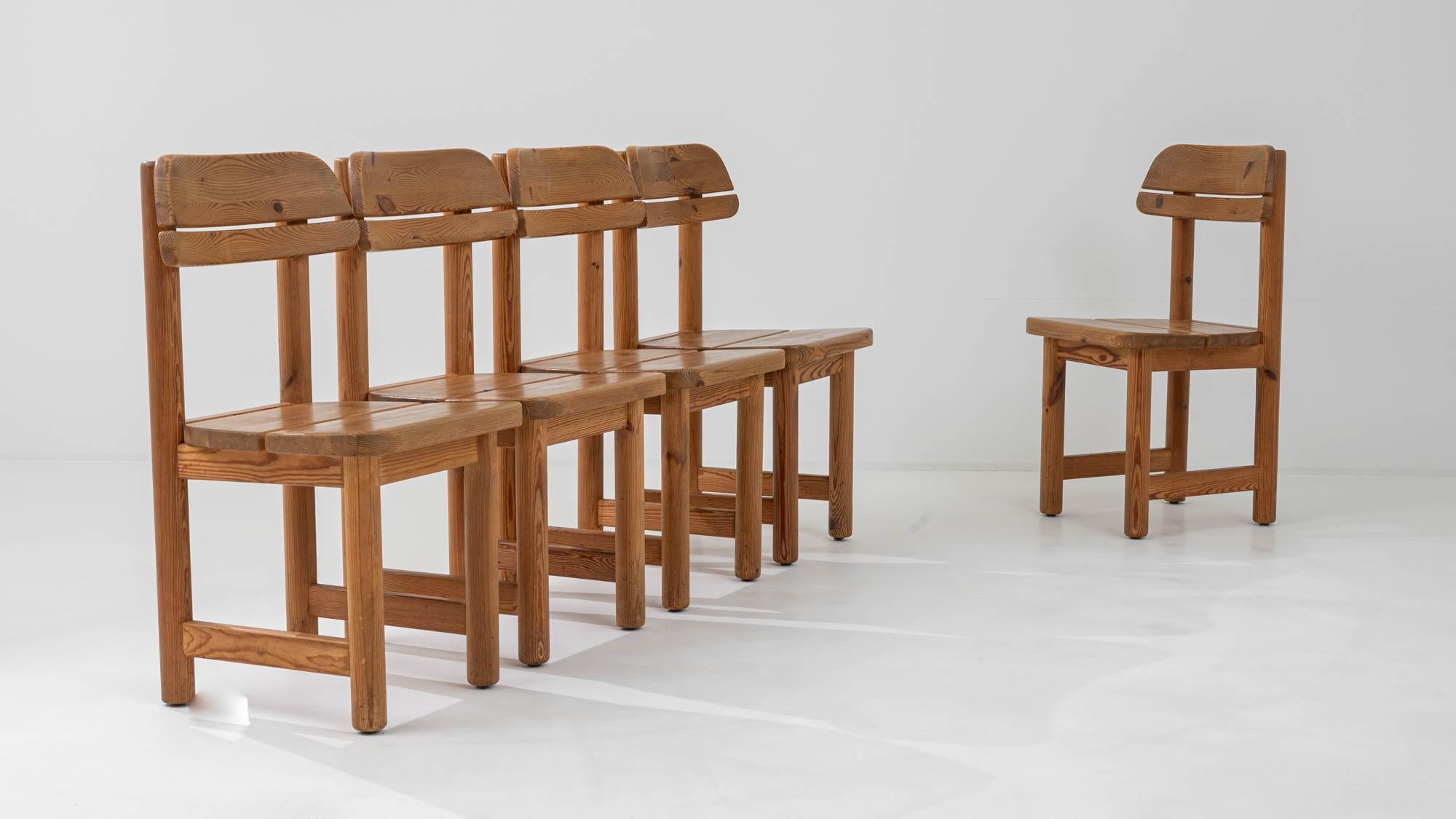 20th Century Twentieth Century Danish Wooden Dining Chairs, Set of Five For Sale