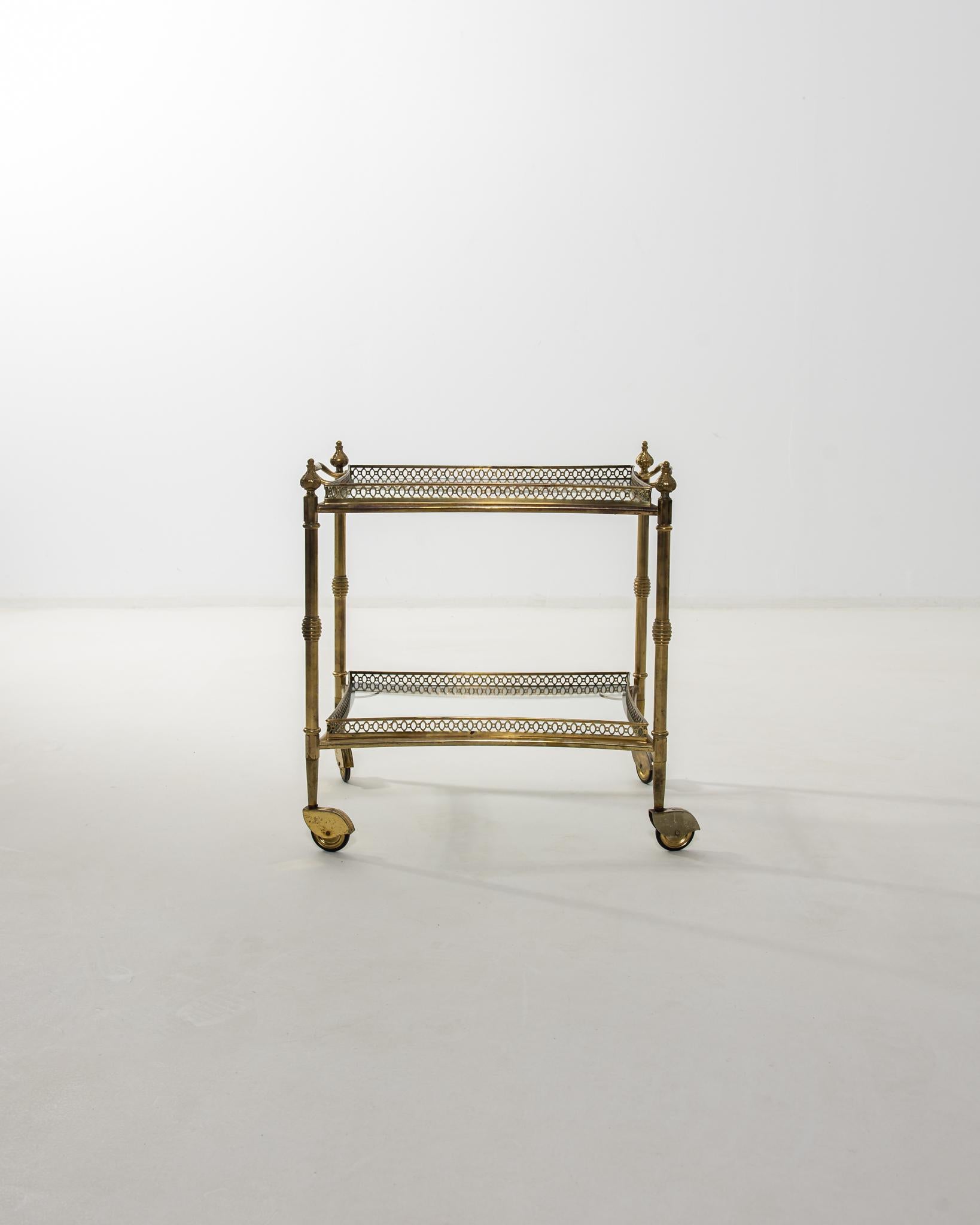 Twentieth Century French Brass Bar Cart 5