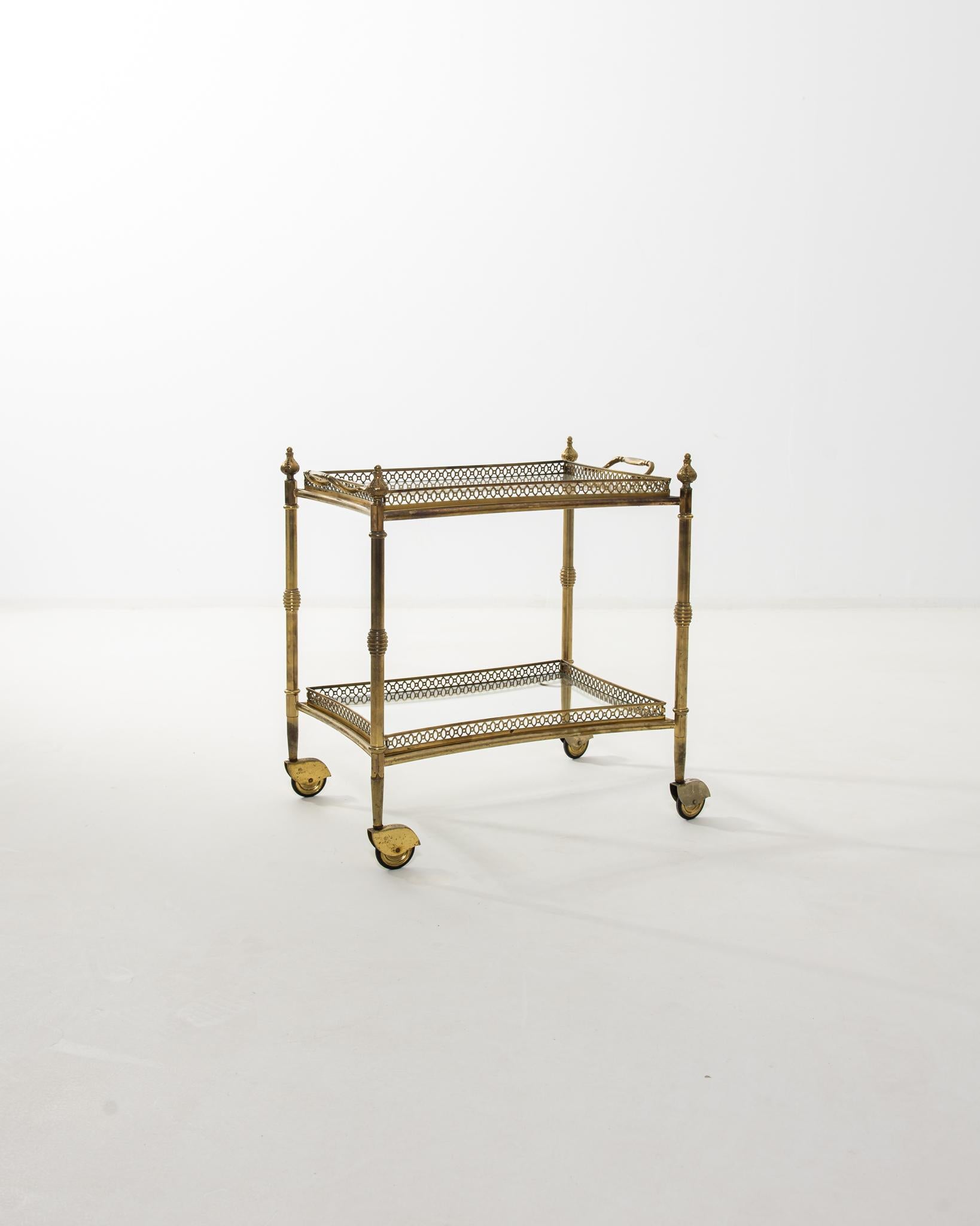 Twentieth Century French Brass Bar Cart 7