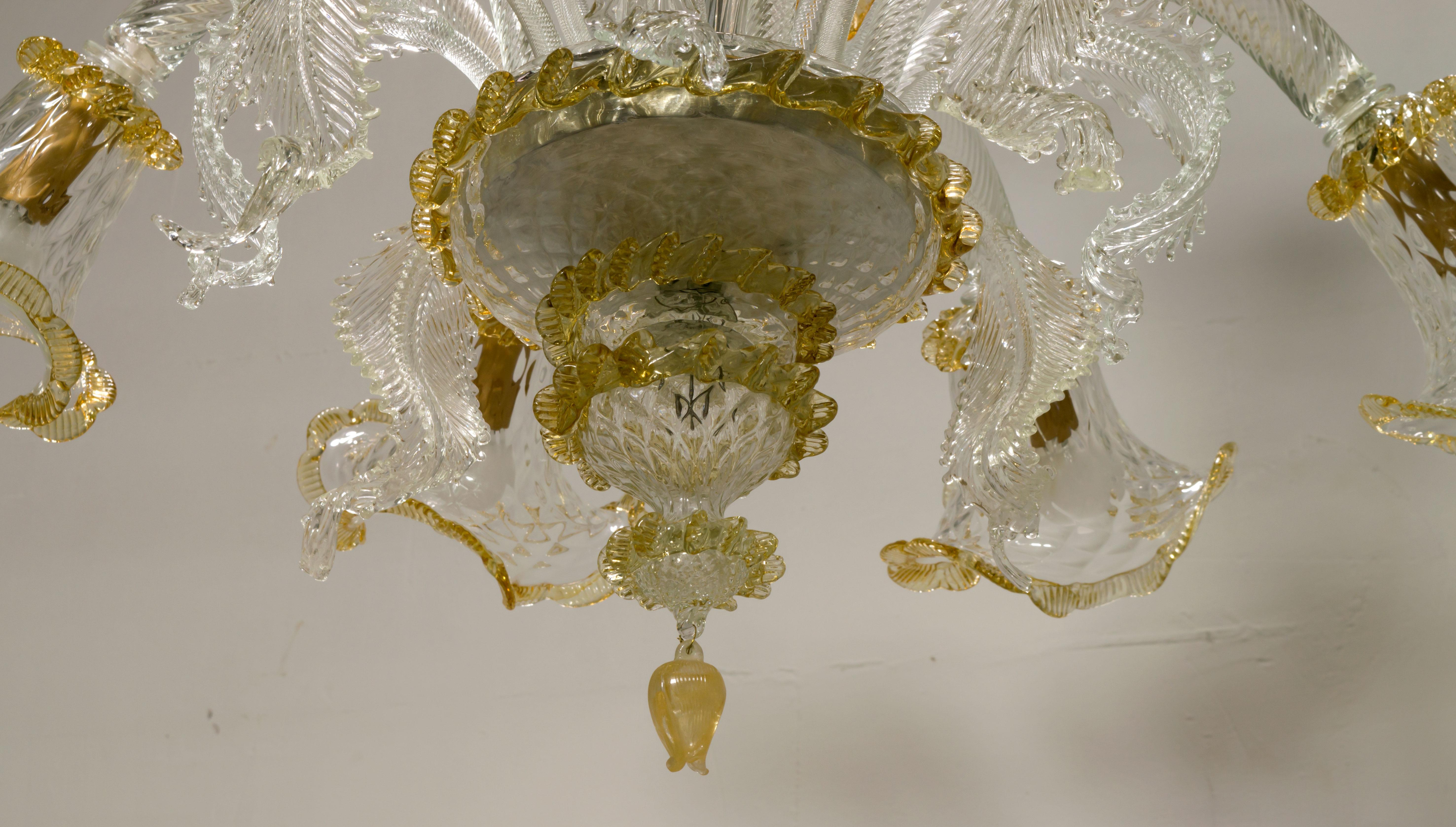 20th Century Modern Venetian Murano Glass Chandelier 