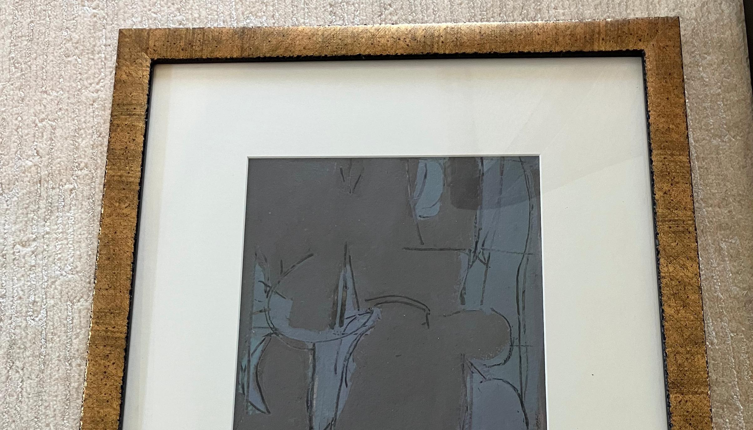 Peinture technique mixte du vingtième siècle à l'encre et à la gouache de Veronica Benning Bon état - En vente à Winnetka, IL