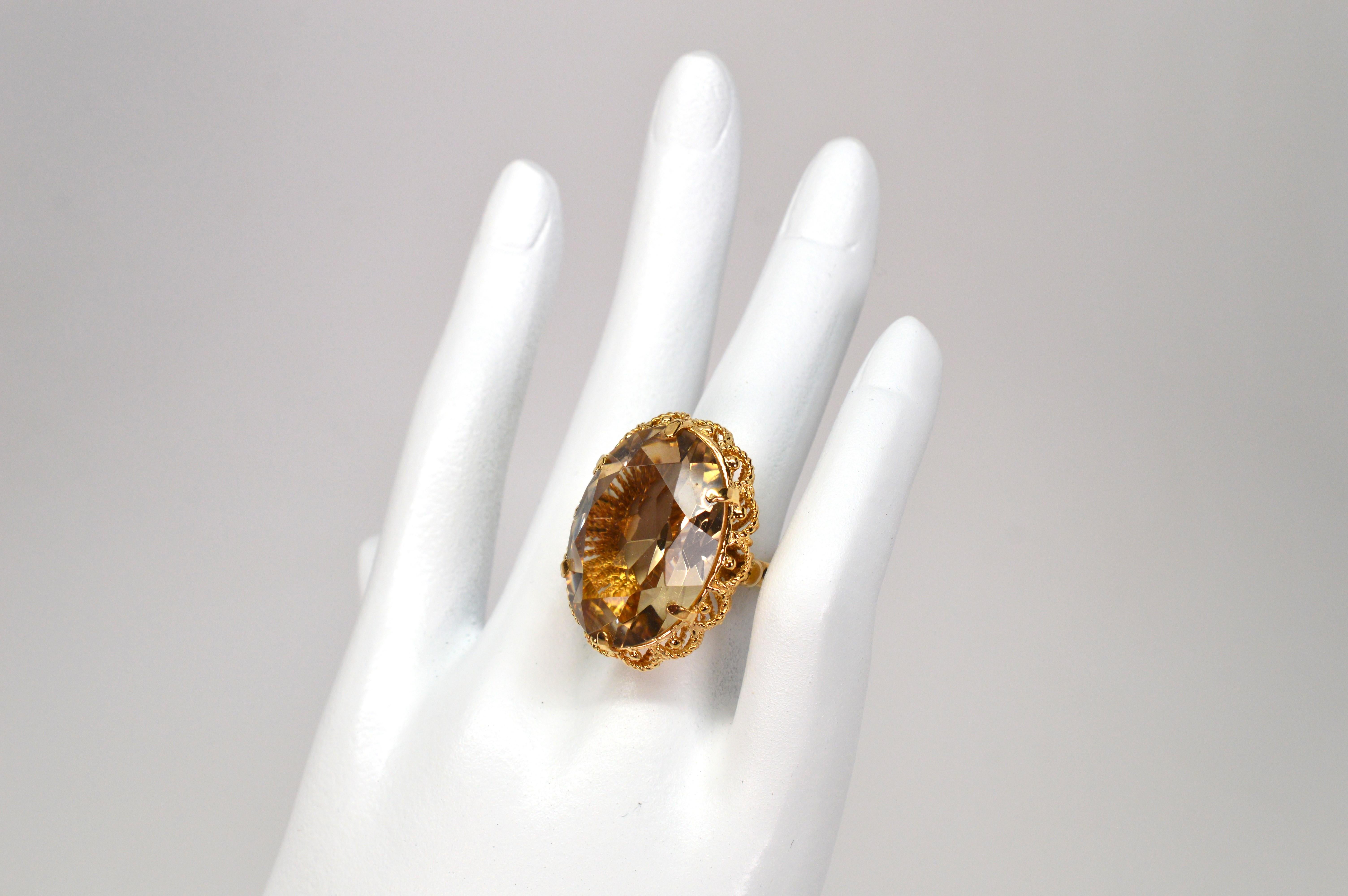 light smoky quartz ring