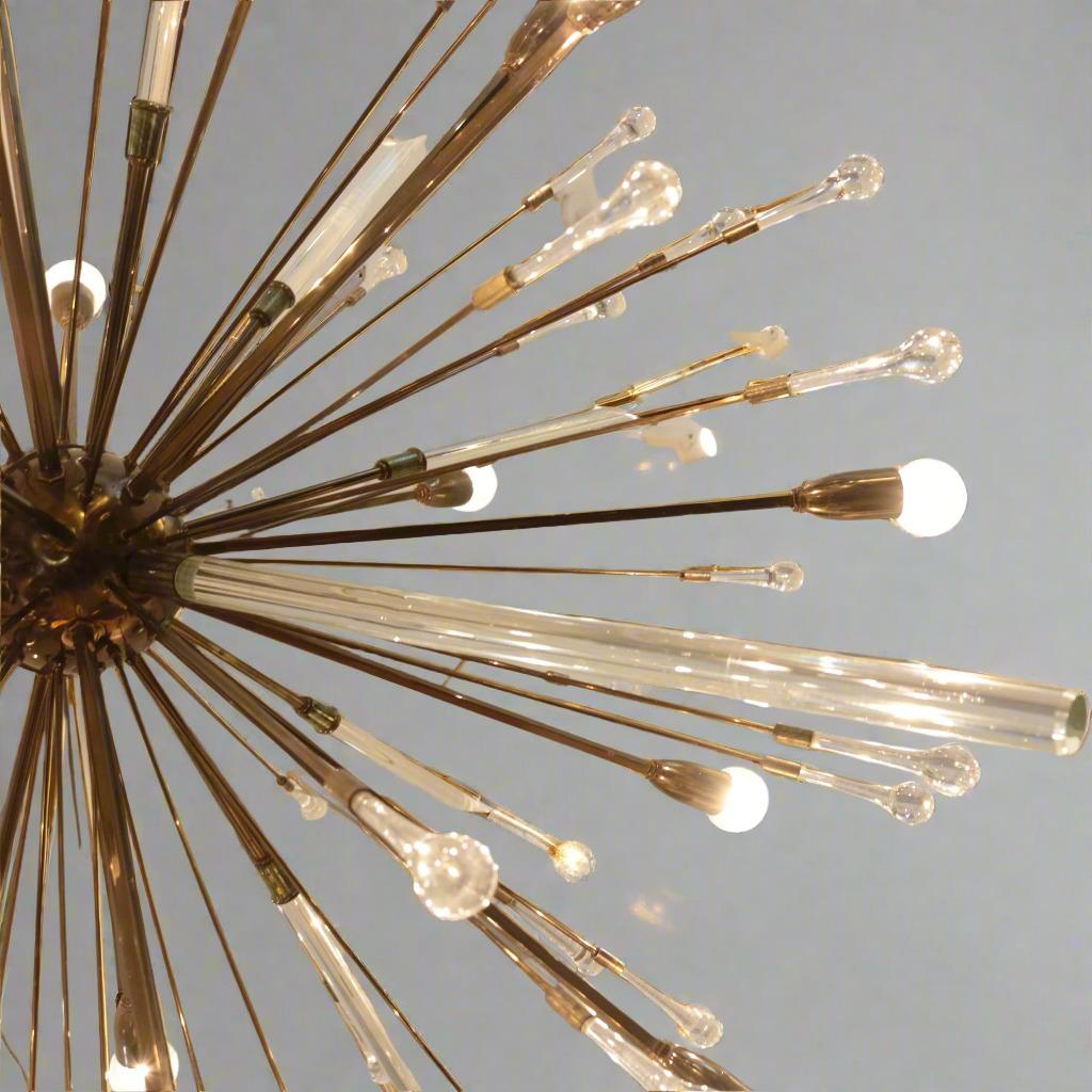 Austrian Twenty Light Modernist Sputnik Chandelier For Sale