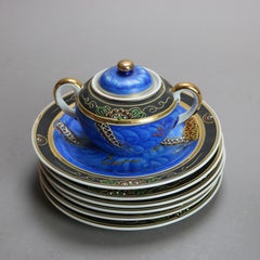 Twenty-Piece Japanese Porcelain Dragon Tea Set C1940