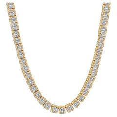 Zwanzig drei Karat Gesamtgewicht Runder & Baguette-Diamant-Tennis-Halskette