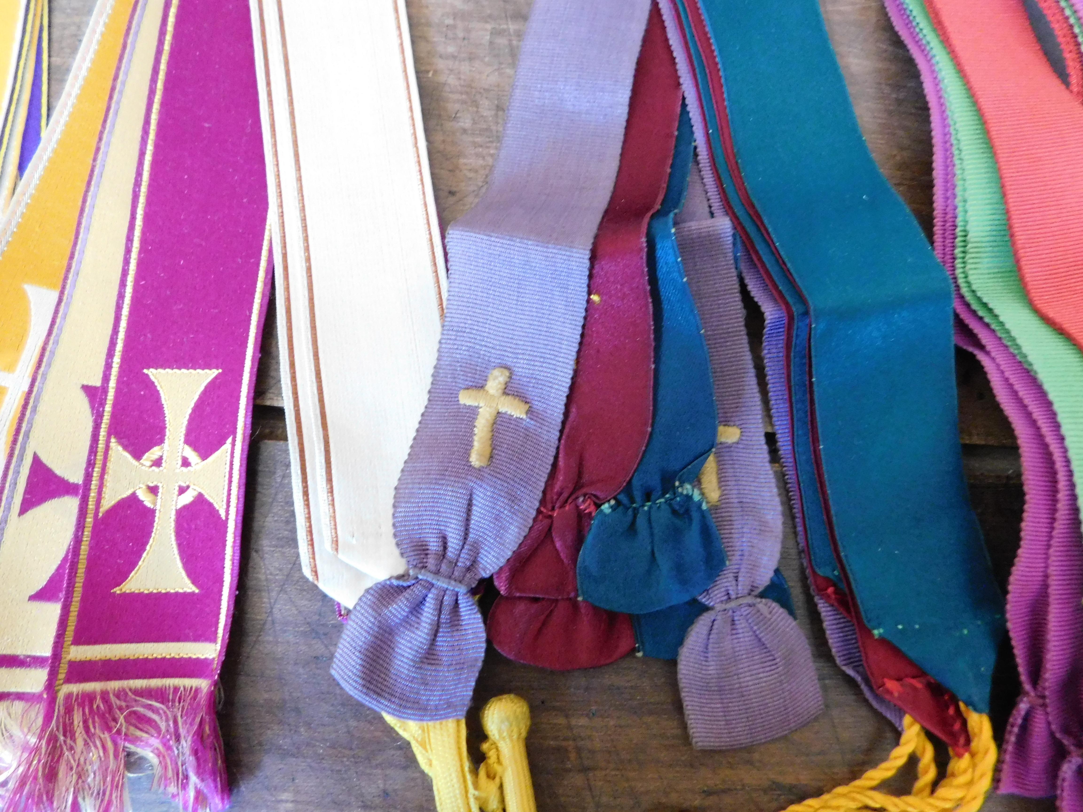 Belgian Twenty Vintage Silk Bible Marker Ribbons For Sale