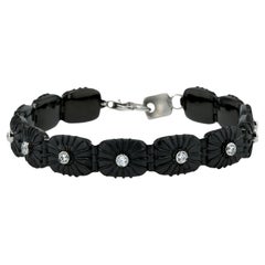 Bracciale in acciaio nero con diamanti di Zoltan David, due volte tanto bello