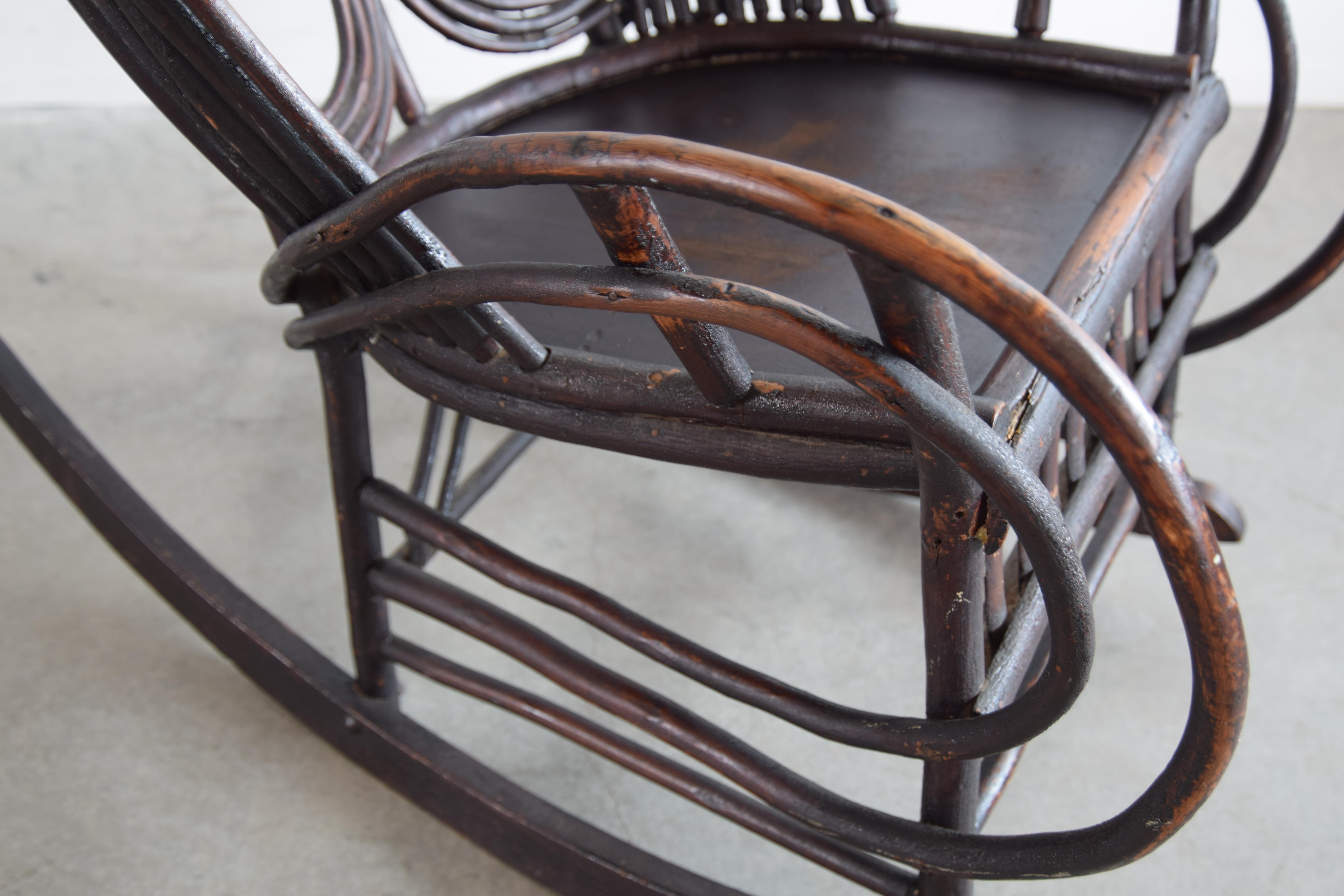 Twig Adirondack Rocking Chair For Sale 8