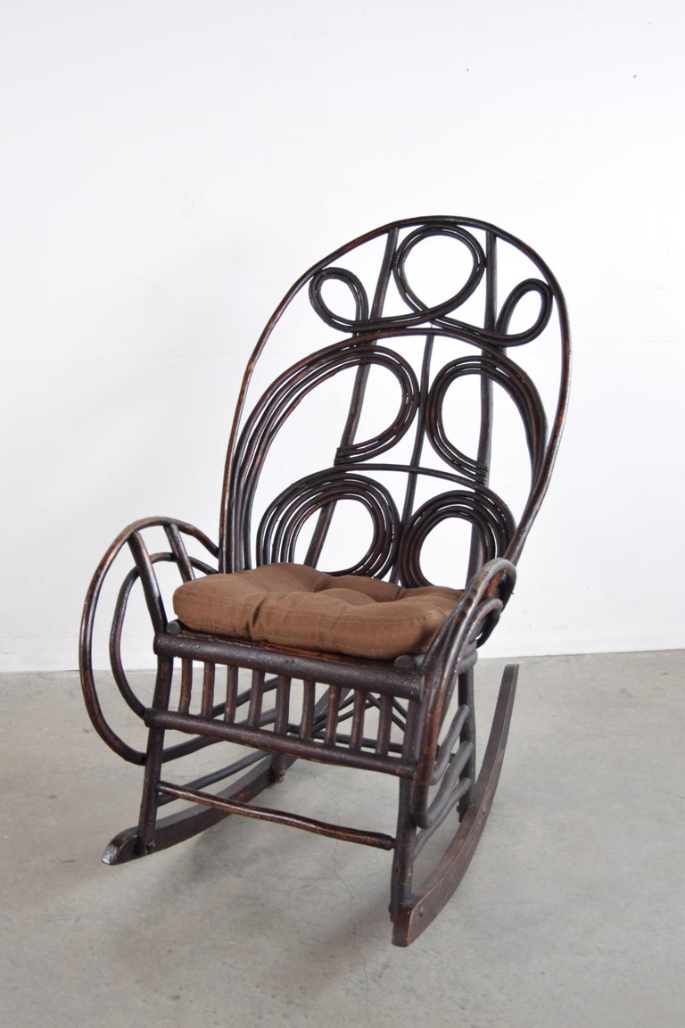 Twig Adirondack Rocking Chair For Sale 10