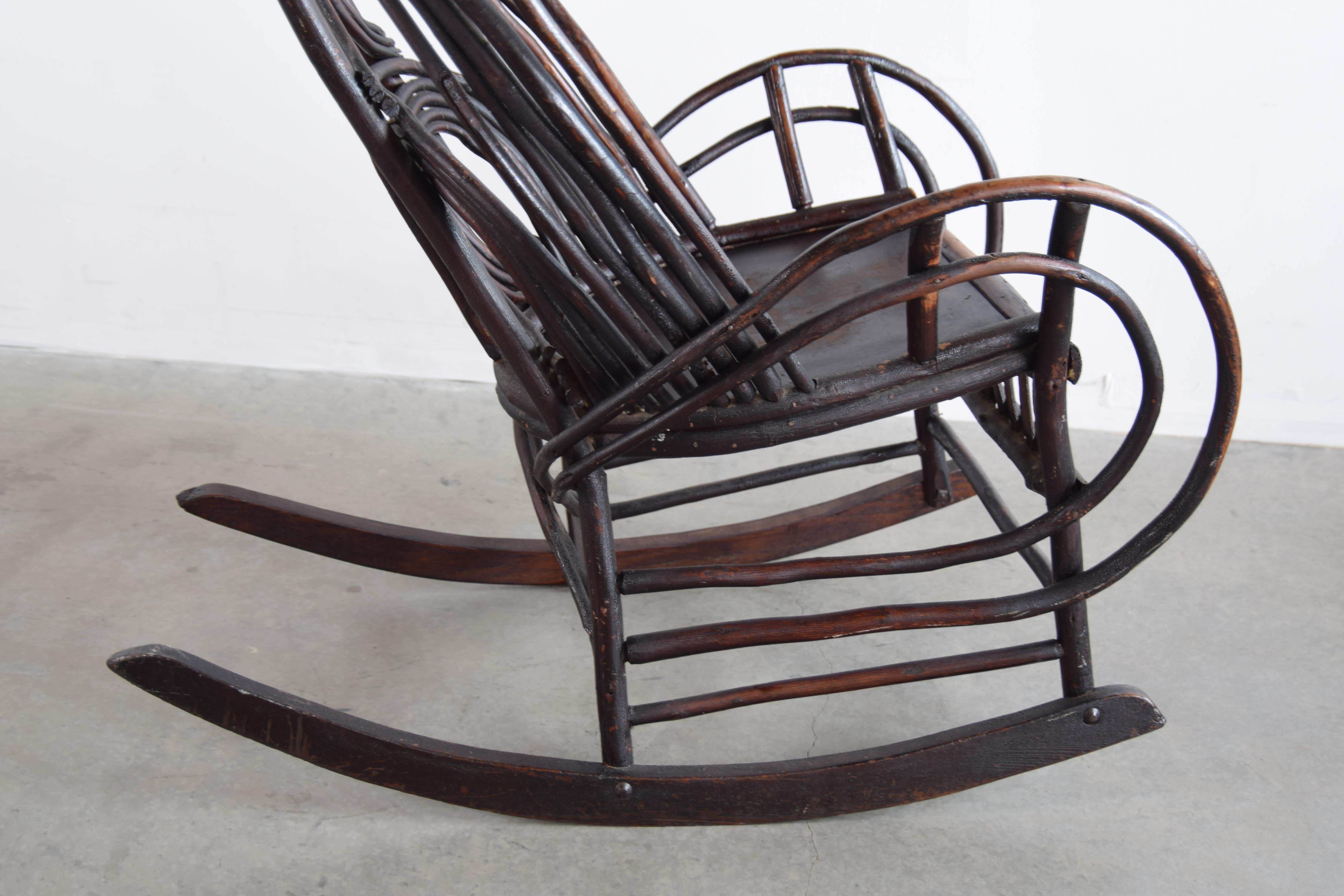 Twig Adirondack Rocking Chair For Sale 11