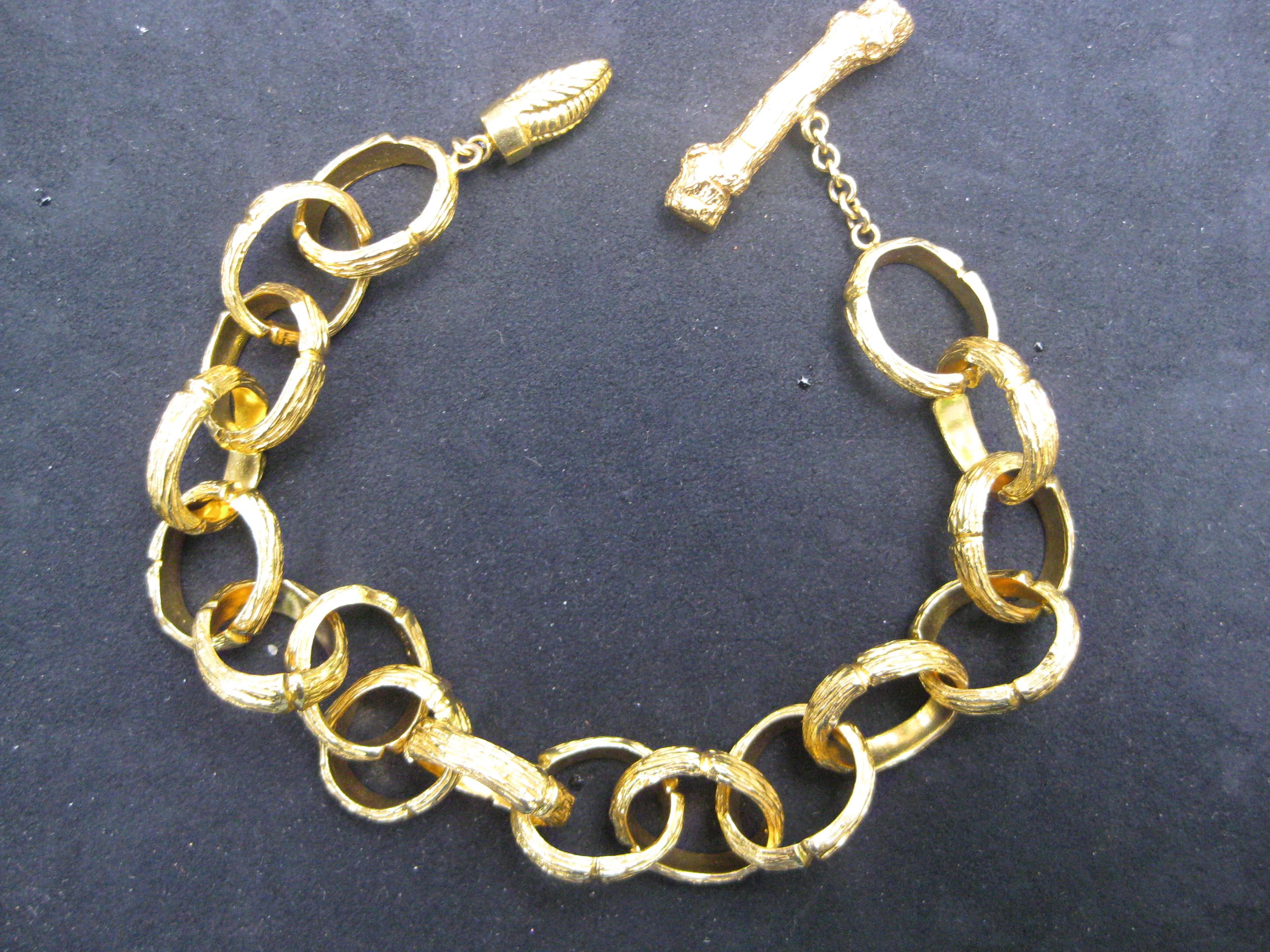 Women's or Men's Twig Bracelet in 18k Gold For Sale