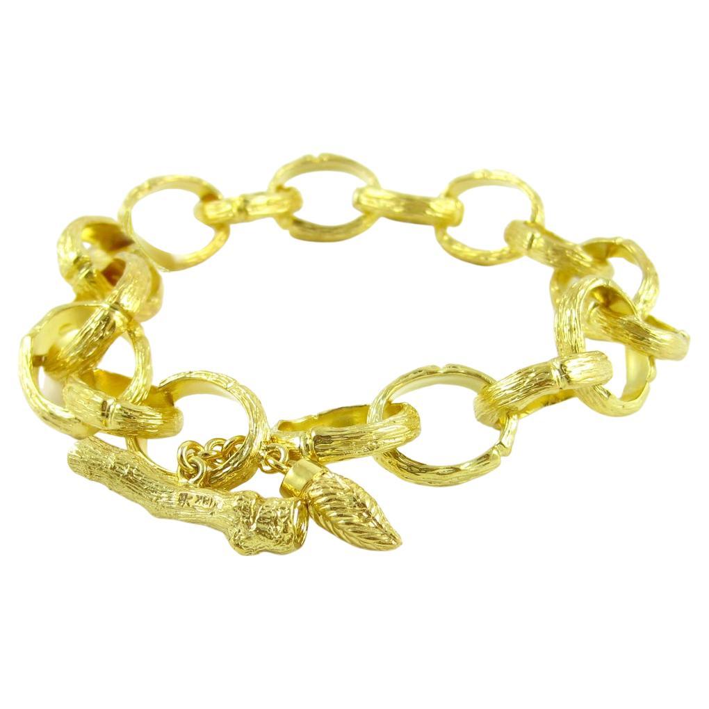 Antique Rose Gold Bracelet with Fob in Gold at 1stDibs