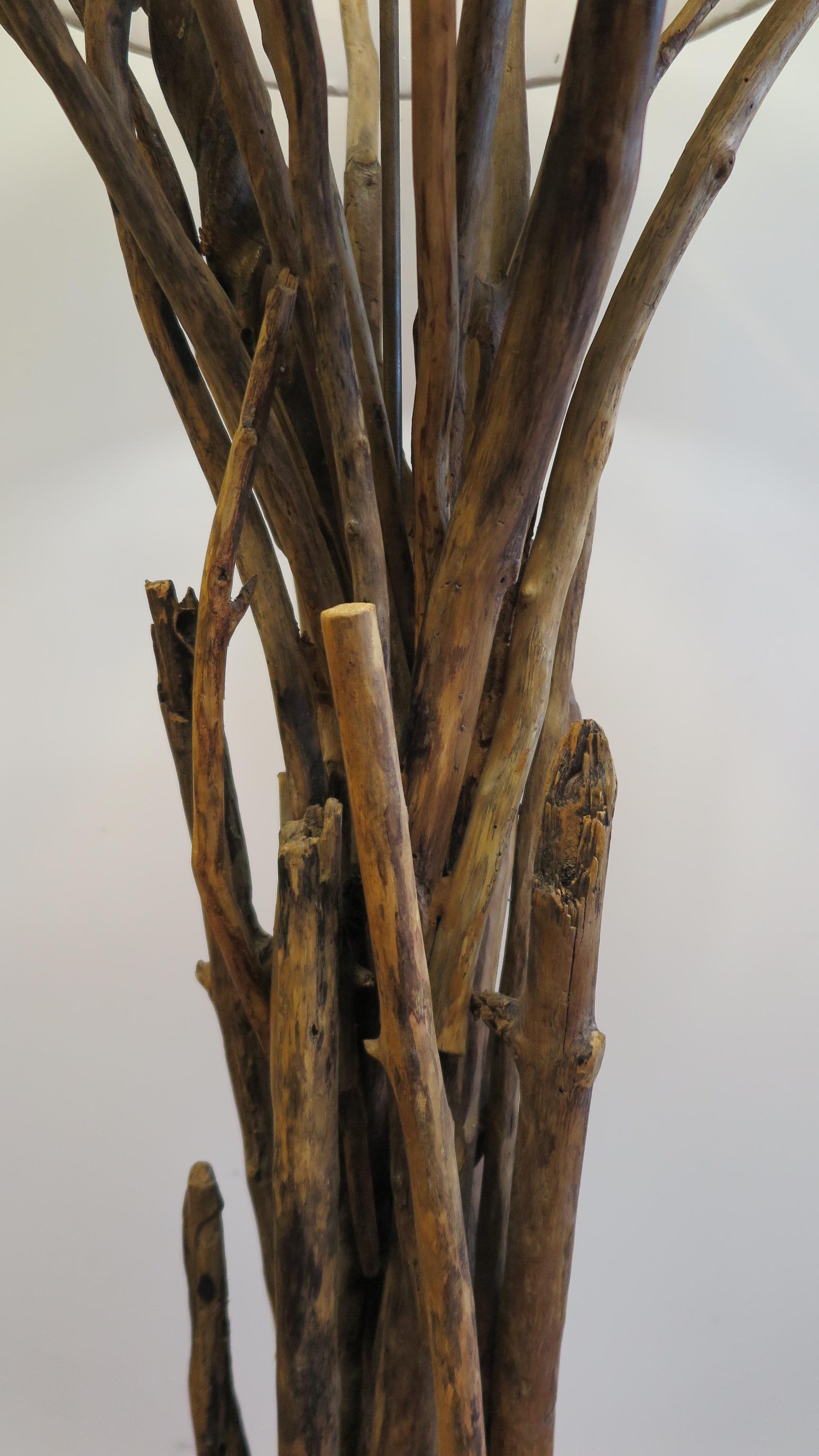 wood branch floor lamp