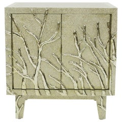 Twig Nightstand in White Bronze Handcrafted in India by Stephanie Odegard