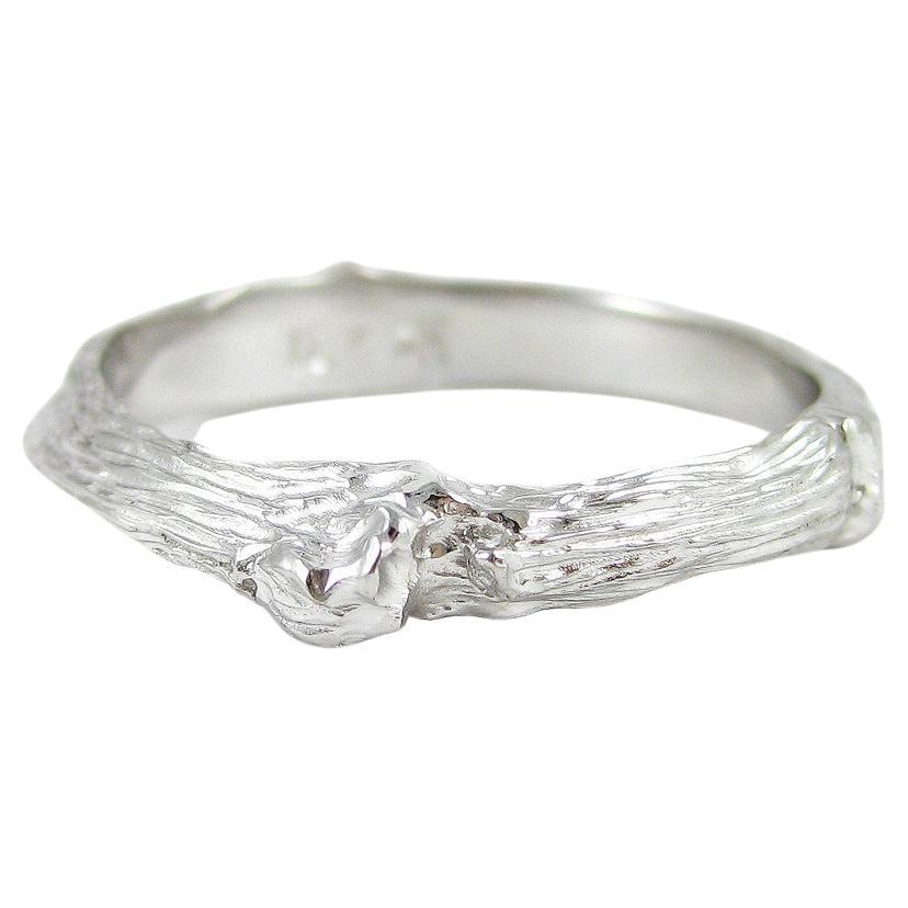 Twig Ring in 18k White Gold For Sale
