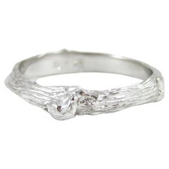 Bague brindille en or blanc 18k