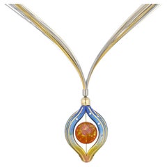 Collar crepuscular de ópalo etíope, titanio e incrustaciones de oro de 24 quilates de Zoltan David