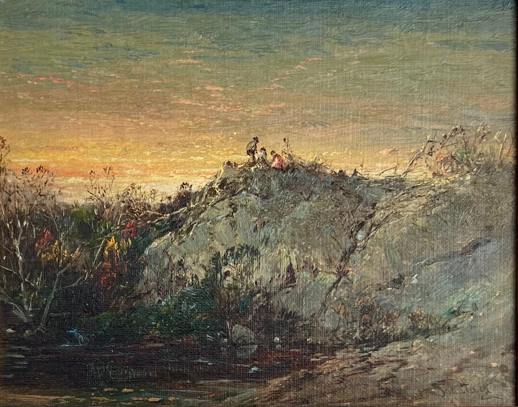 Eine leuchtende Herbstlandschaft in Öl auf Leinwand, wahrscheinlich von den Hügeln im Hudson River Valley, von dem bekannten amerikanischen Künstler William Louis Sonntag (1822-1900).  Signiert unten rechts.

Sonntag wurde in der Nähe von