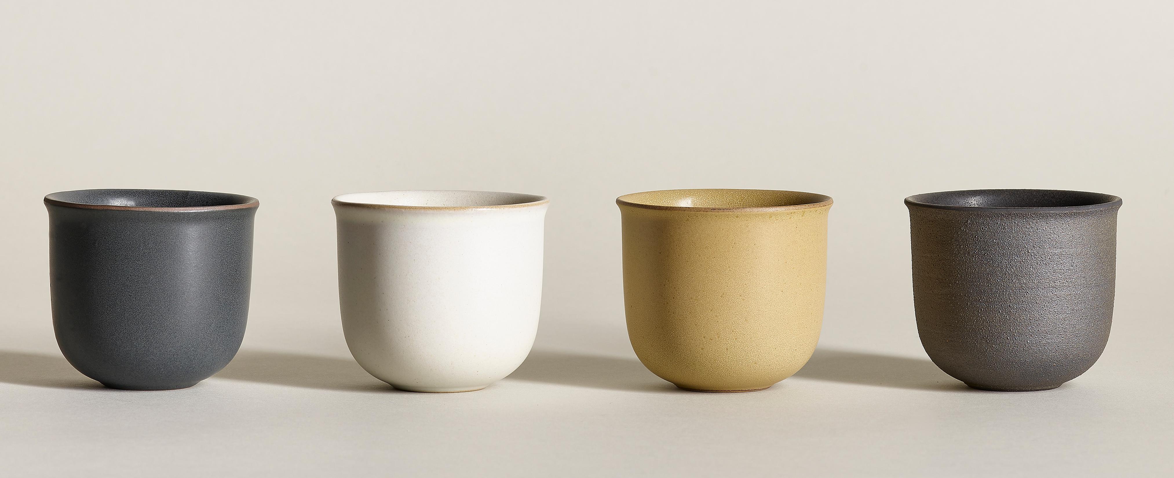 Contemporary Twilight, Teacups, Set of 6, Slip Cast Ceramic, N/O Service Collection For Sale