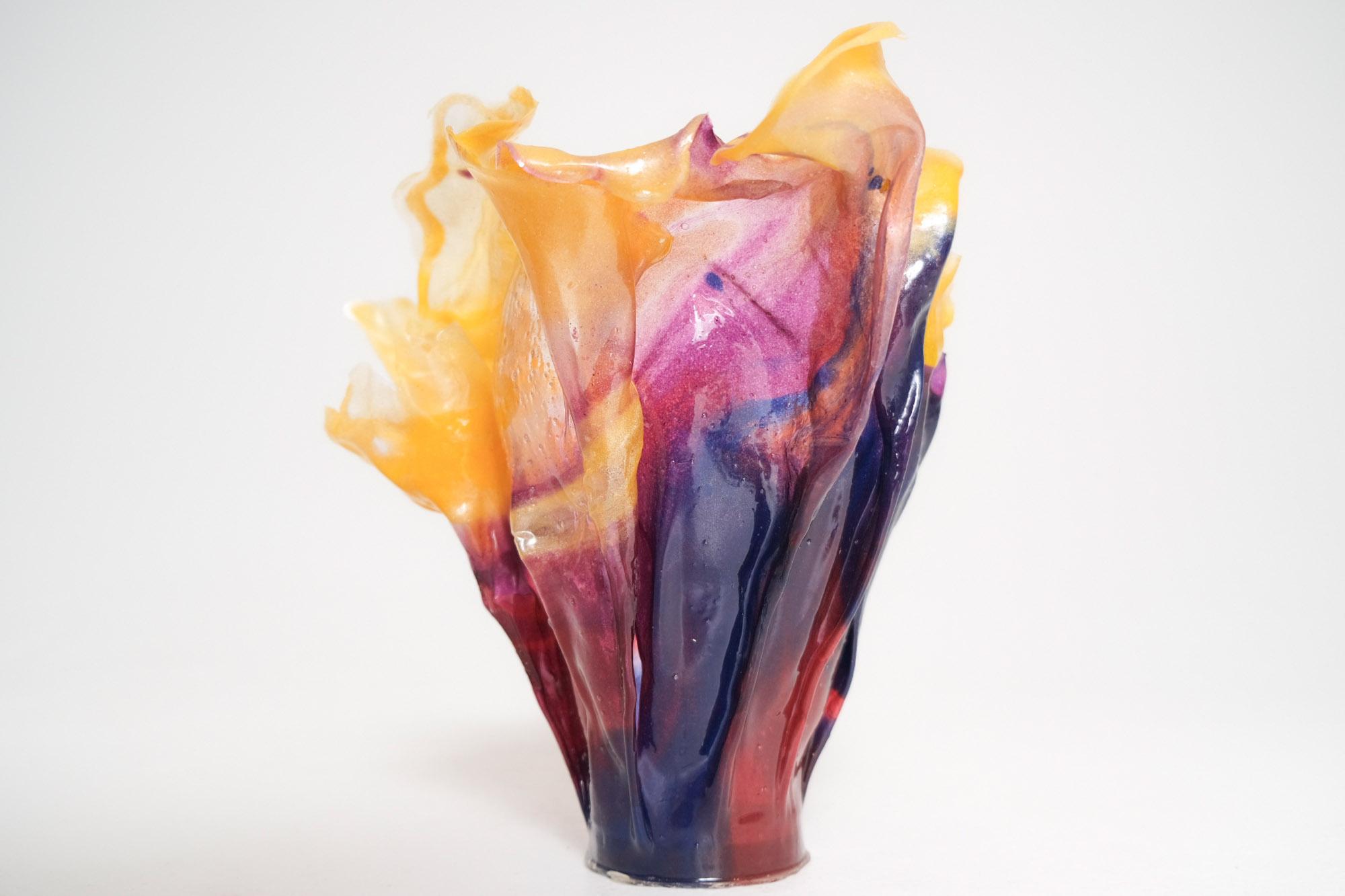 Art Nouveau Twilight Toned Epoxy Resin Vessel by Caroline Zimbalist For Sale