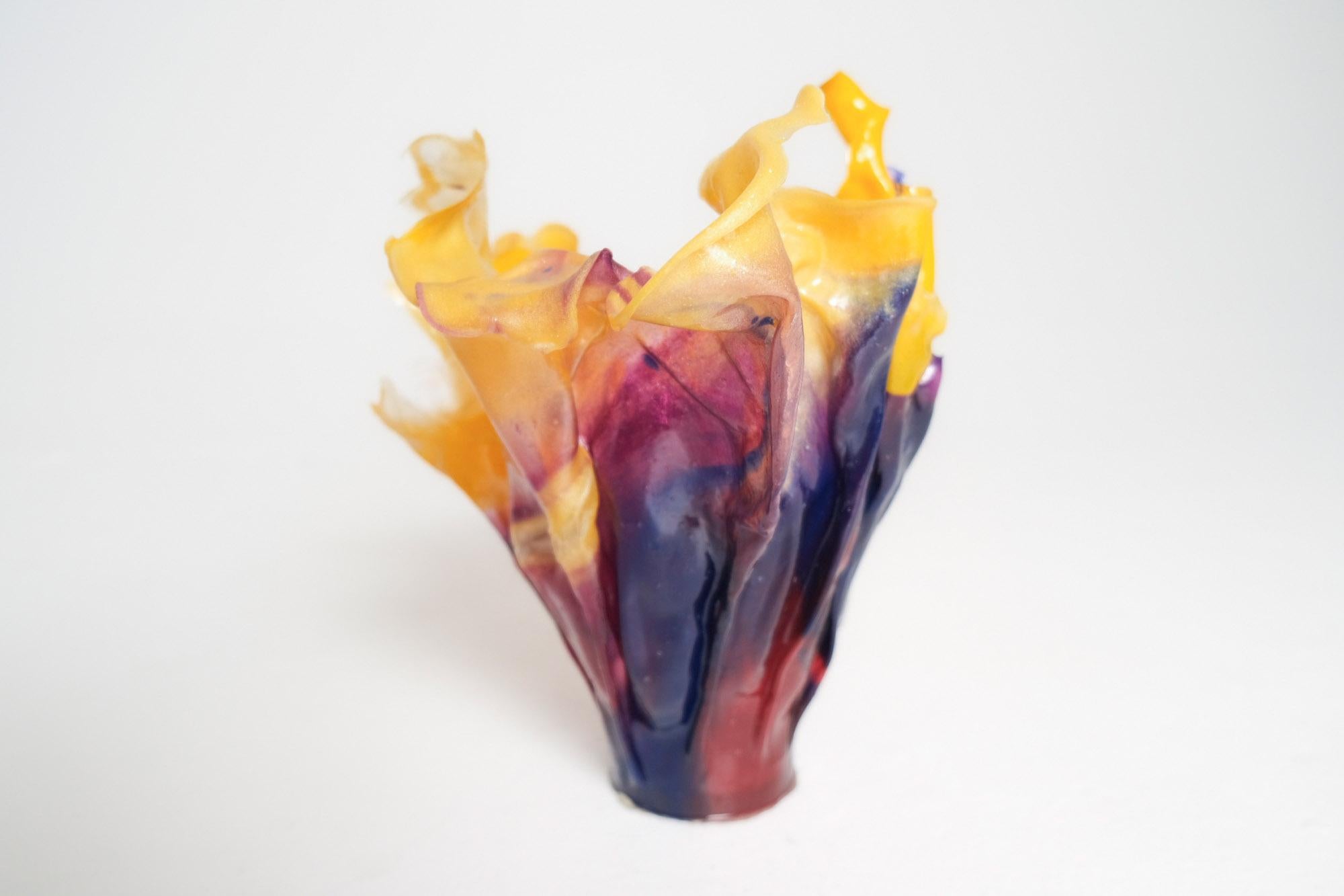 Molded Twilight Toned Epoxy Resin Vessel by Caroline Zimbalist For Sale