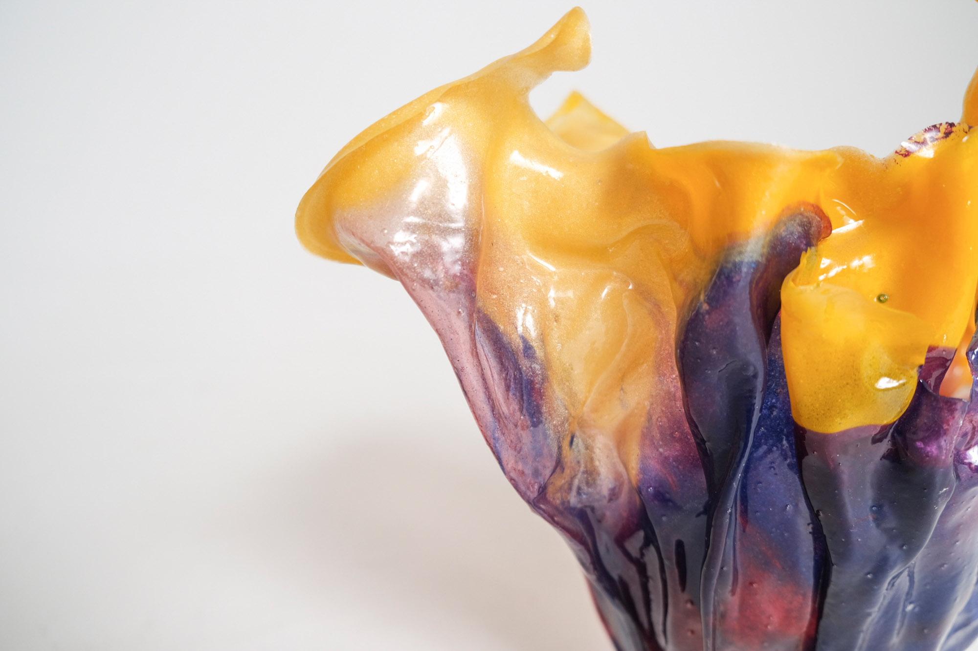 Contemporary Twilight Toned Epoxy Resin Vessel by Caroline Zimbalist For Sale