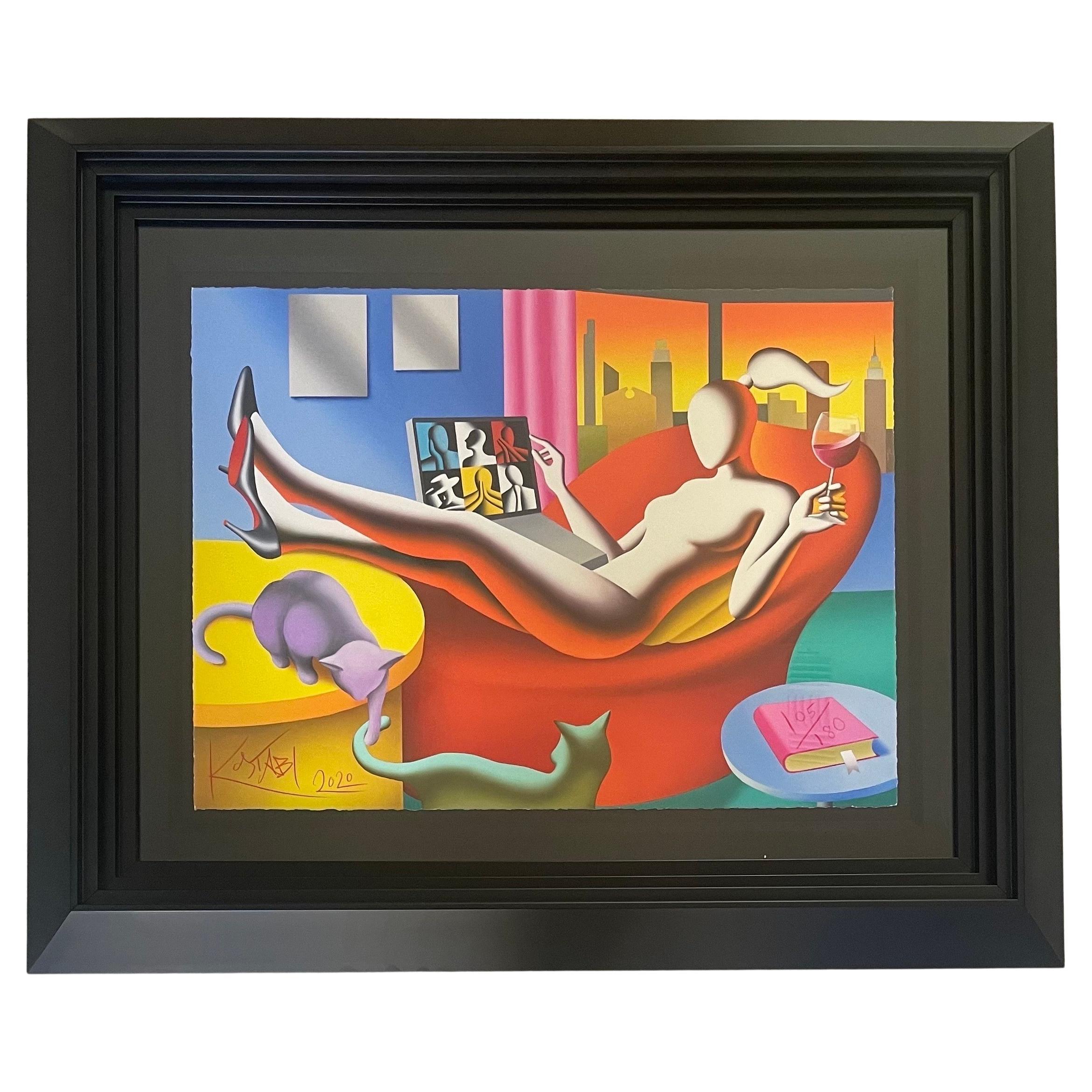 "Twilight Zink" Signed Limited Edition Giclee by Mark Kostabi For Sale