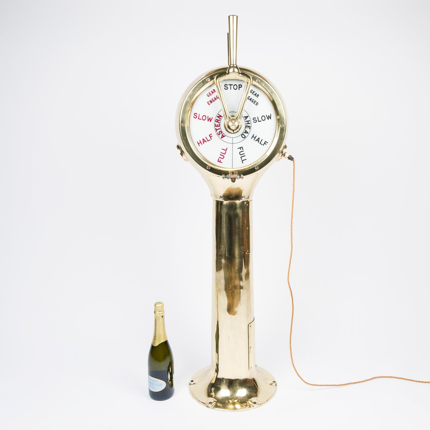 Twin 10 inch dial brass engine order telegraph by Bloctube Controls en vente 6
