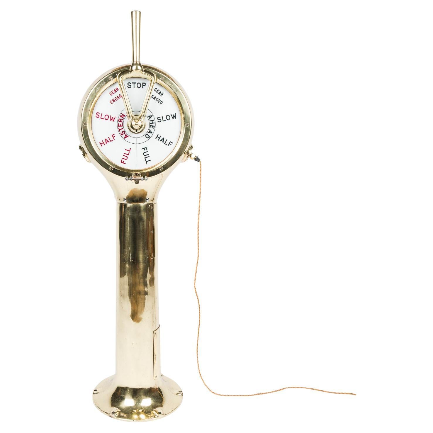Twin 10 inch dial brass engine order telegraph by Bloctube Controls en vente
