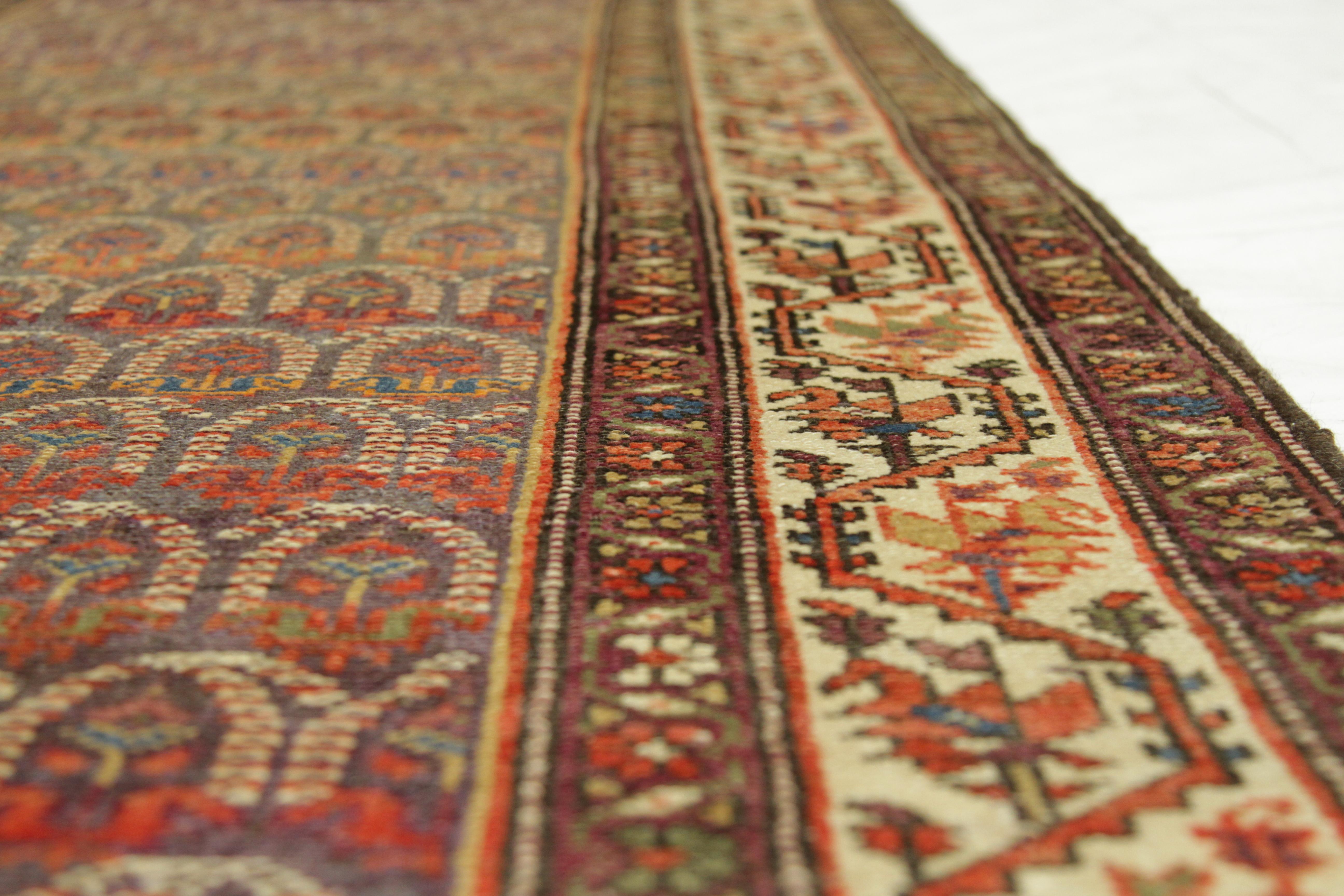 Early 20th Century Twin Antique Persian Rug Malayer Design with Traditional Patterns, circa 1920s For Sale