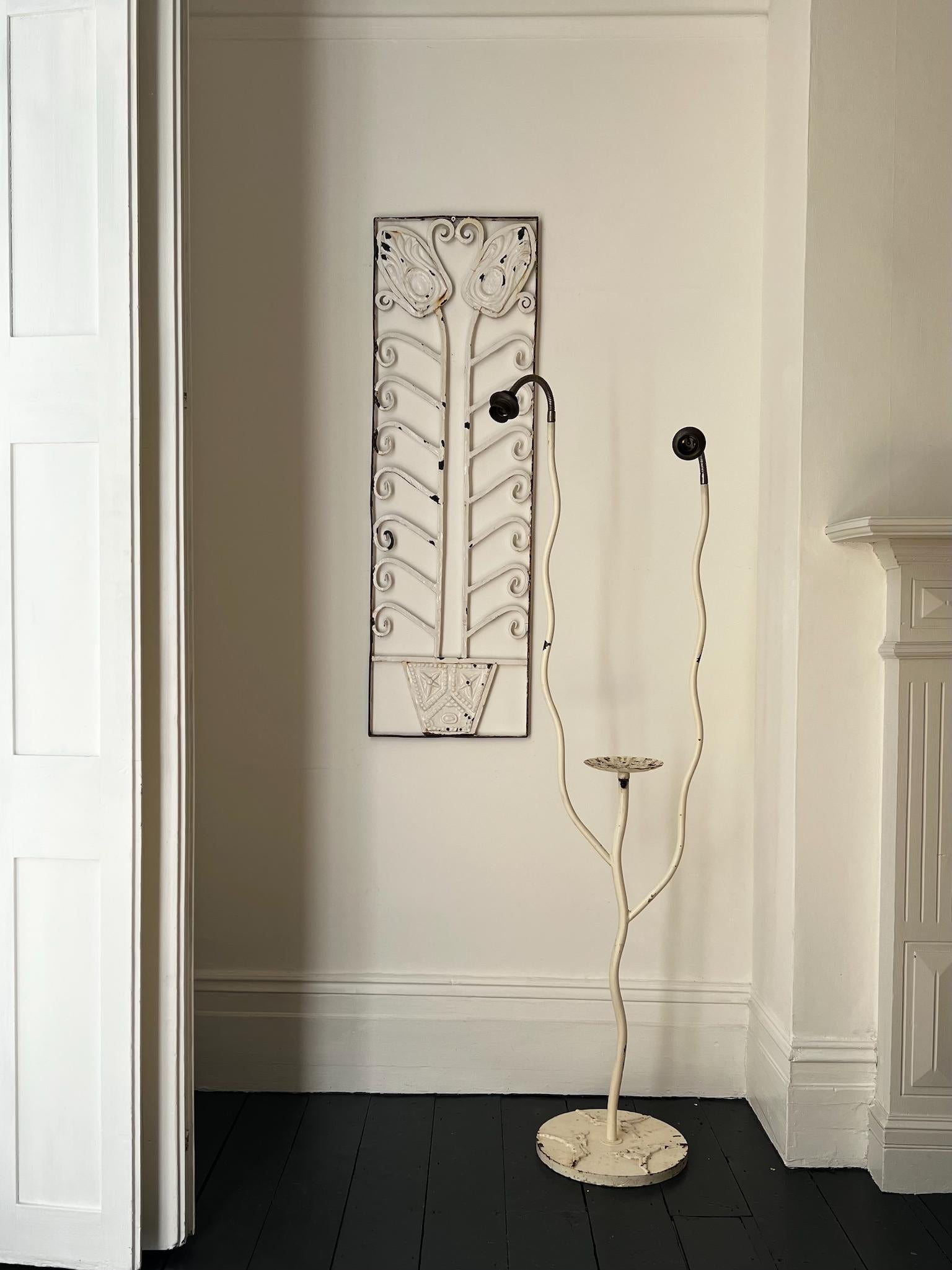 Swedish Twin Arm Art Deco Floor Lamp in the style of Bjerkås Armatur of Sweden For Sale