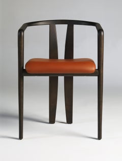 Twin Armchair in Black Ash Wood & Elmosoft Leather Upholstery Seat by Leo Aerts