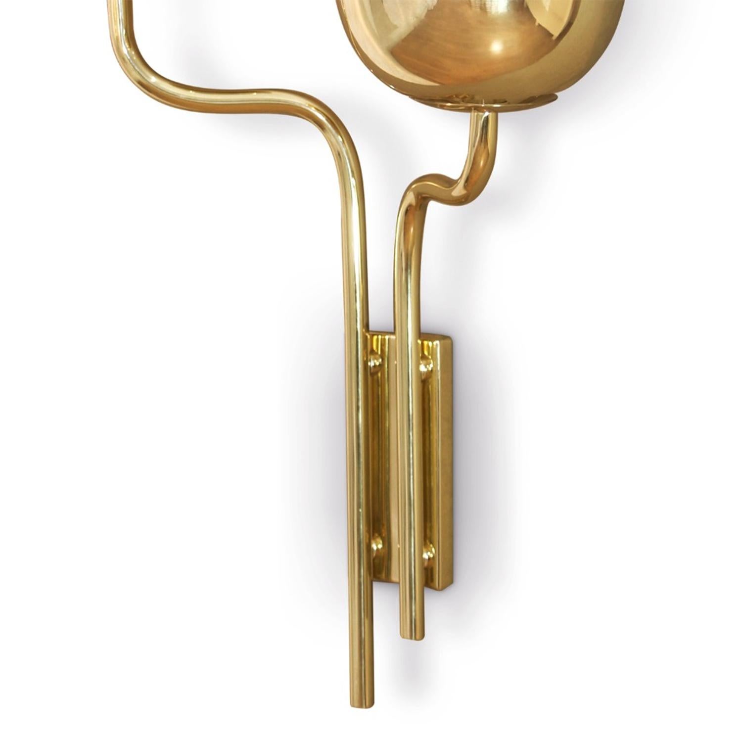Contemporary Twin Brass Wall Lamp For Sale