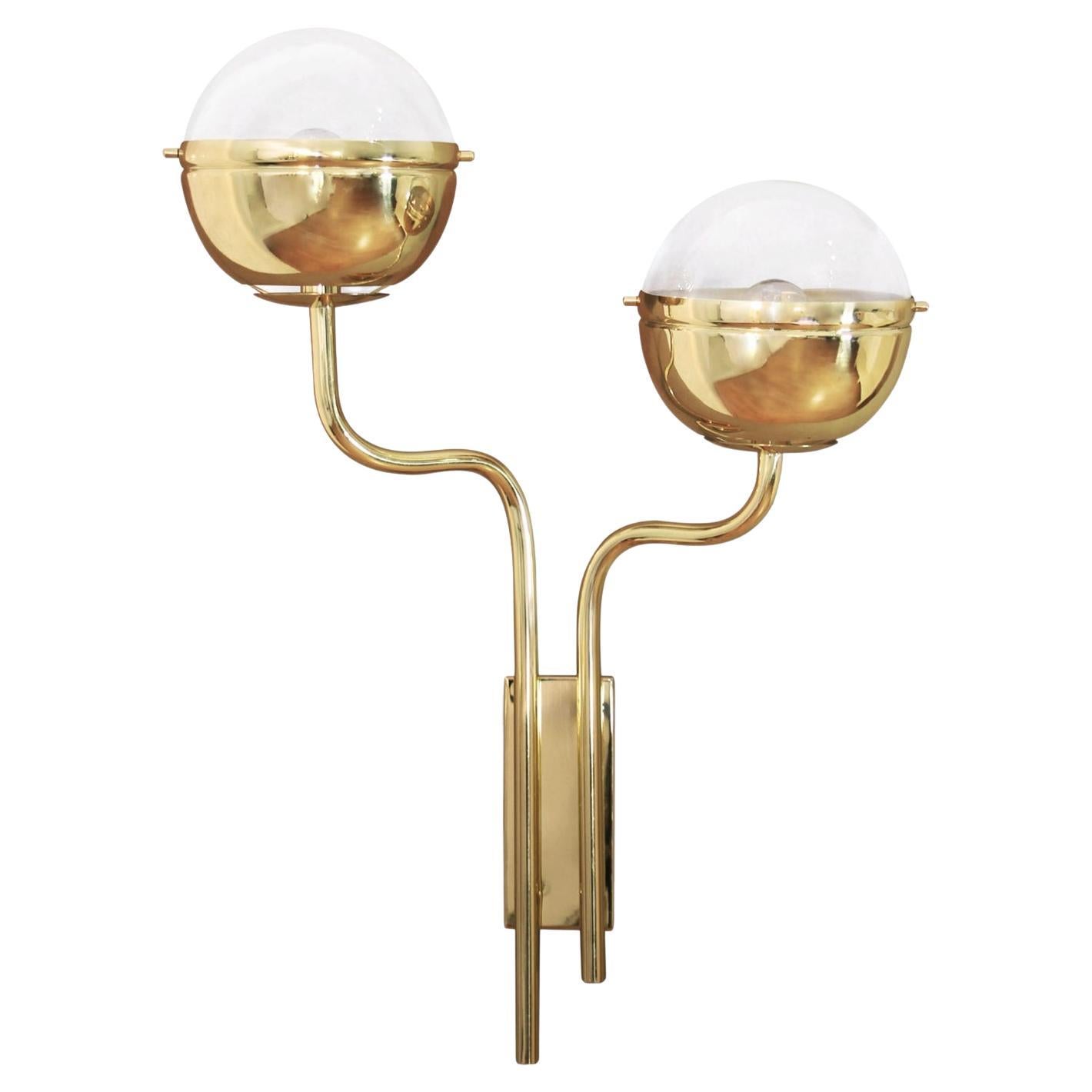 Twin Brass Wall Lamp