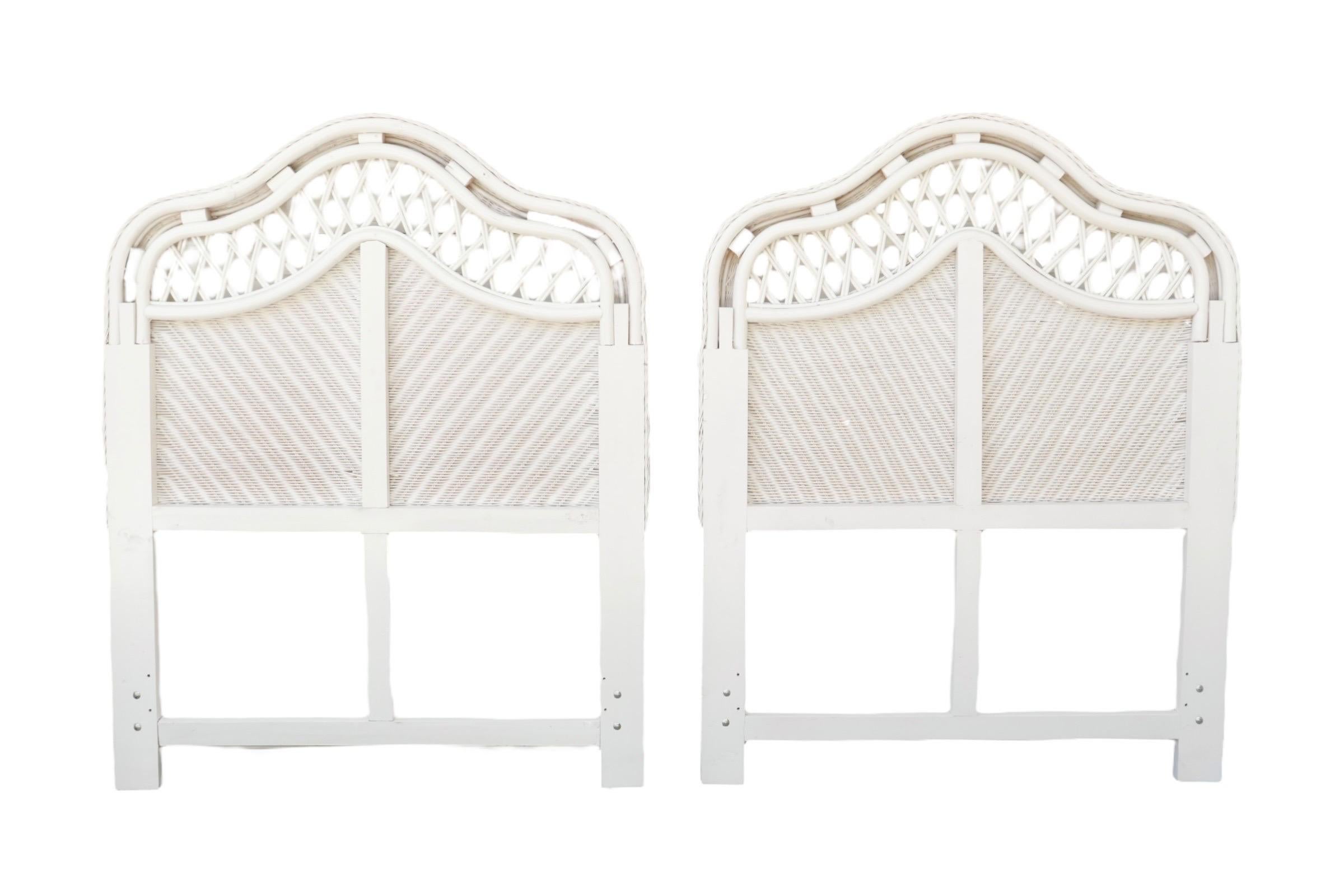 Twin Camelback Rattan Headboards - a Pair For Sale 2