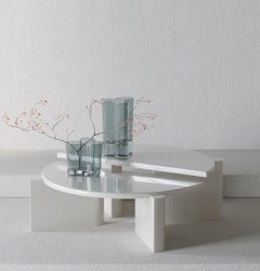 Twin Coffee Table Beige Set of 2 Highgloss Lacquer by Hermhaus