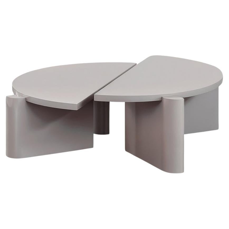Twin Coffee Table Lilas Set of 2 Highgloss Lacquer by Hermhaus