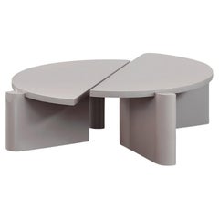 Twin Coffee Table Lilac Set of 2 Highgloss Lacquer by Hermhaus
