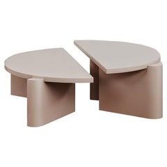 Twin Coffee Table Salmon Set of 2 Highgloss Lacquer by Hermhaus