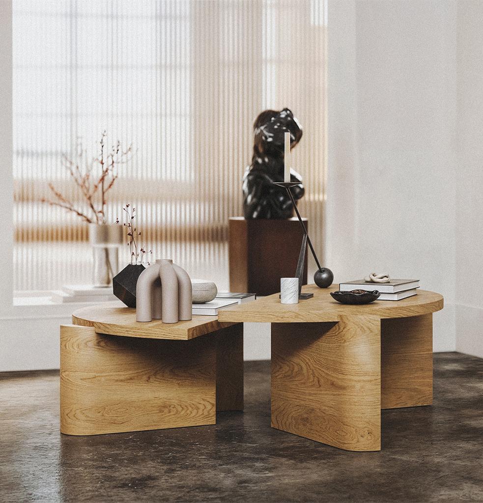 Turc Twin Coffee Table en bois Set of 2 Highgloss Lacquer by Hermhaus en vente