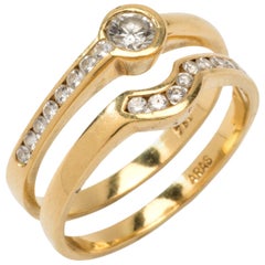 Twin Diamond Gold Rings