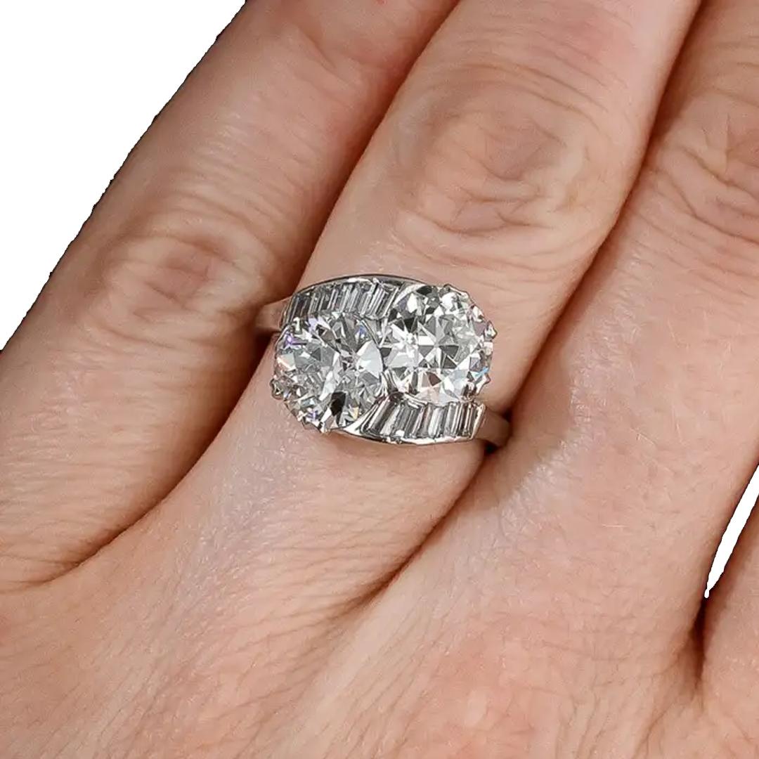 Twin-Diamant-Ring aus Platin im Zustand „Neu“ im Angebot in New York, NY
