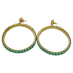 Twin Elegance Endless Glamour Green Onyx Hoop Earrings