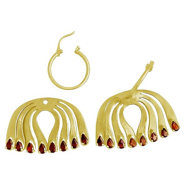 Infinite Passion Granat Pfauencreolen-Set im Angebot