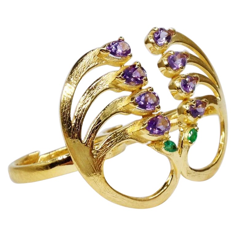 En venta: Anillo de dos dedos Twin Elegance Prissy Peacock