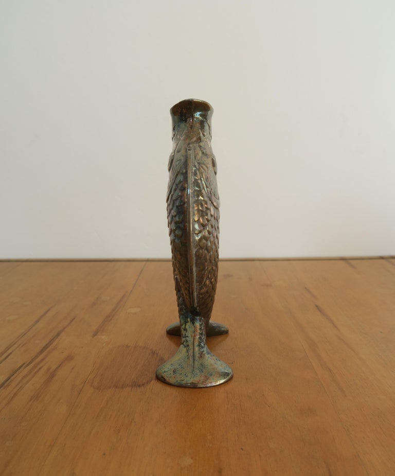 Twin Fish 'Pisces' Silver Vase by French Manufacturer