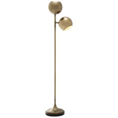 Twin Floor Lamp in Antique Brass or Nickel Finish